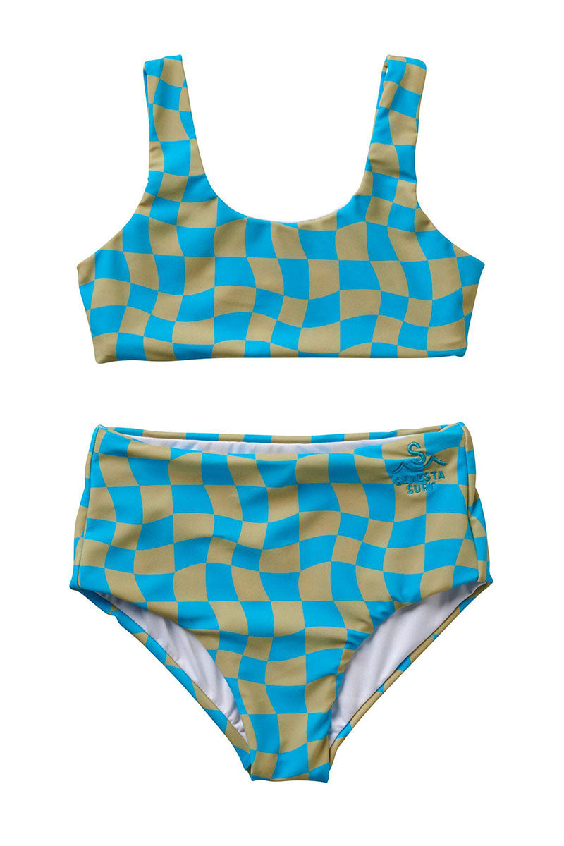 Wavy Checks Two Piece Swimsuit