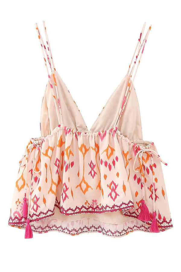 Geometric Print V-Neck Cami