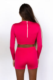 Cropped Rash Guard - Tiger Lily Ribbed