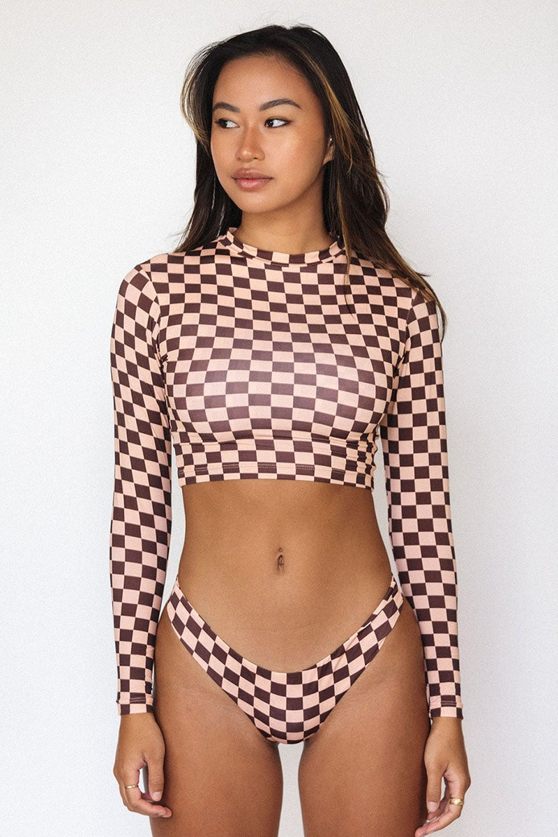 Cropped Rash Guard - Marsala