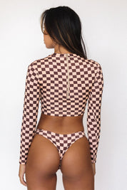 Cropped Rash Guard - Marsala