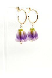 Crown Flower Huggie Earrings