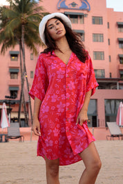 MAI Dylan Dress - Button-Up Shirt Dress (Pink, Bluestone)