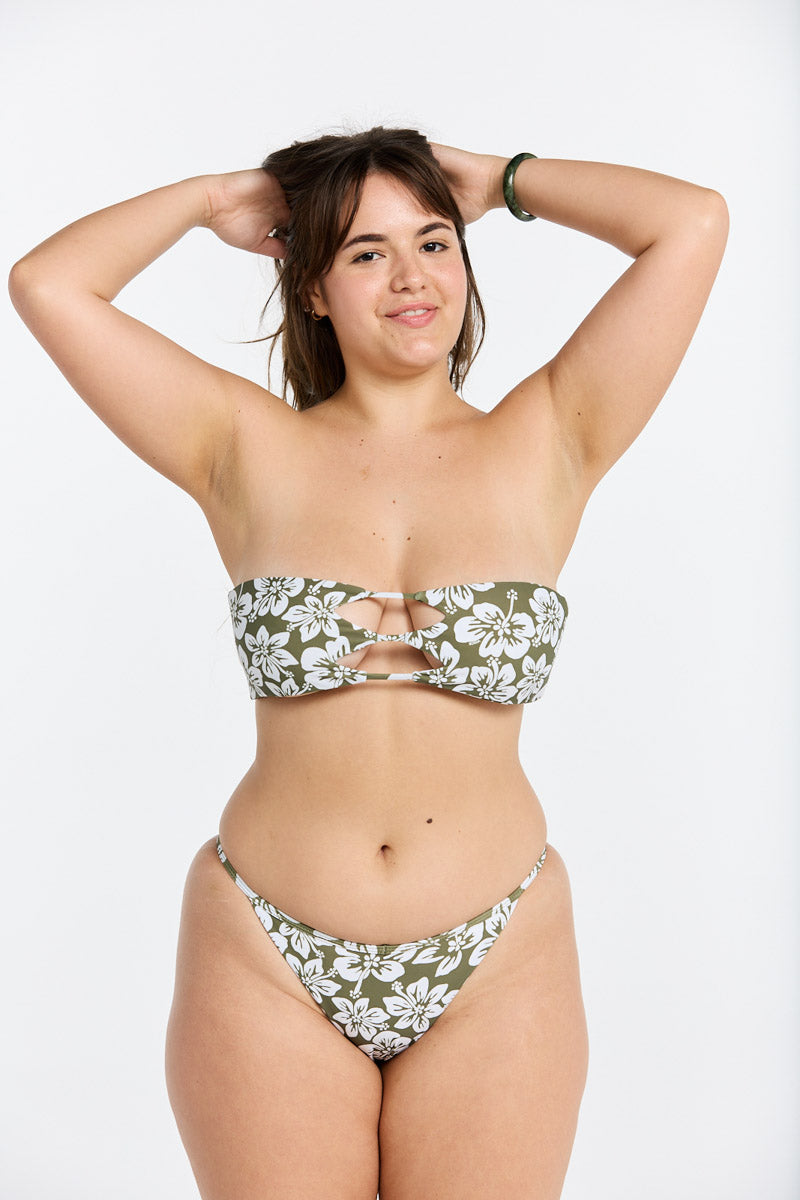 Bella Bottom - Ilima, Green Batik, Lei