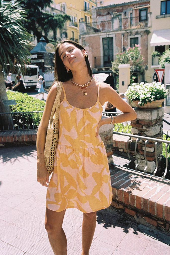 Peach shop slip dress