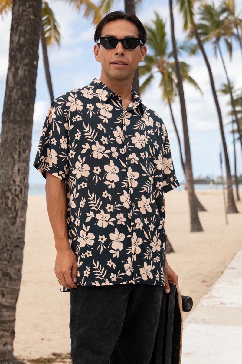 Men's Louis Shirt - Black Sundays, Pink Orchid