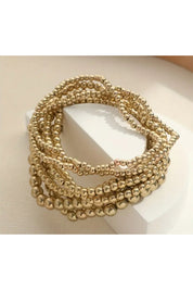 Round Bead Balls Bracelet -  Gold  - 3mm