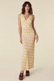 Yellow Rose Bias Maxi Dress - Honeysuckle