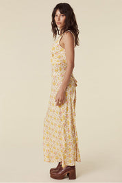 Yellow Rose Bias Maxi Dress - Honeysuckle