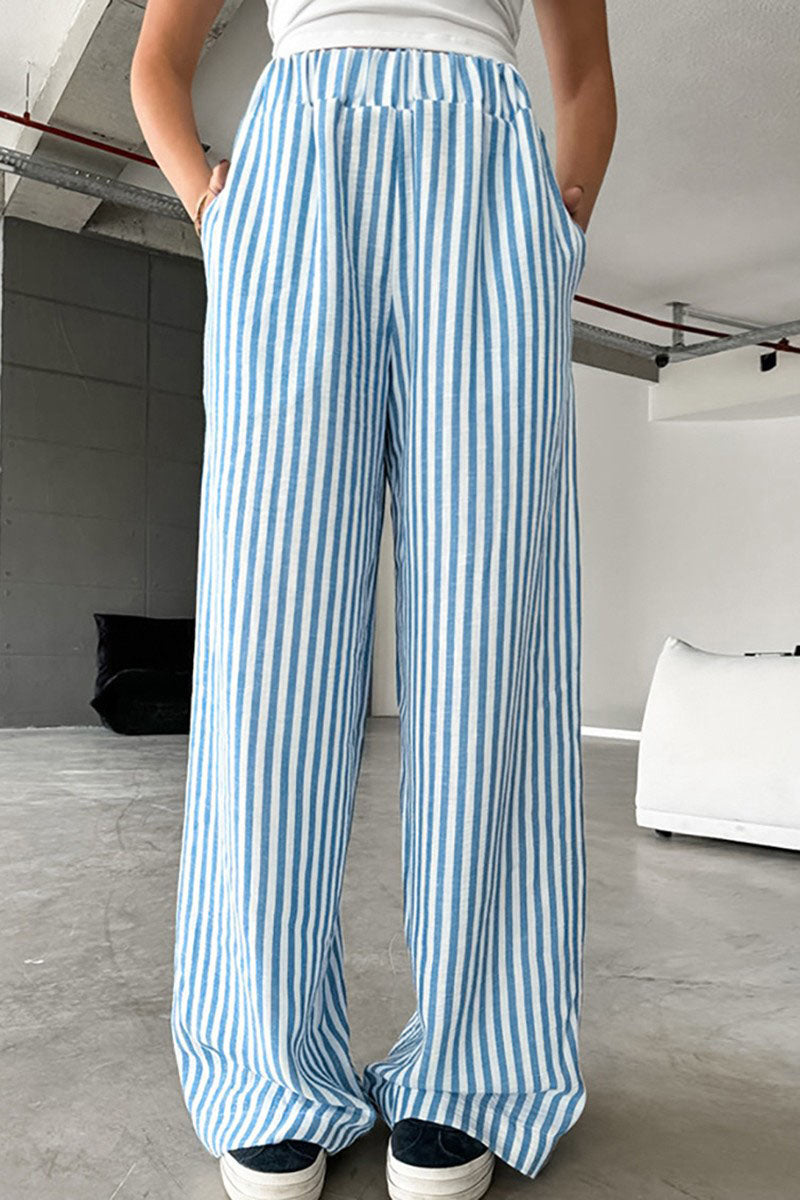 Striped Wide-Leg Pants