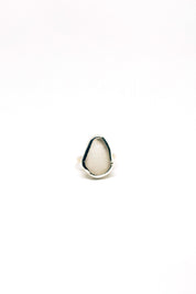 White Sea Glass Ring - Silver