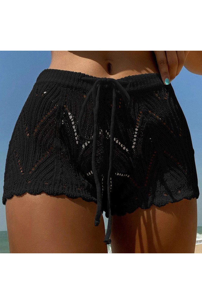 Crochet Knit Drawstring Shorts