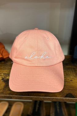 Aloha Dad Hat - Pink/White