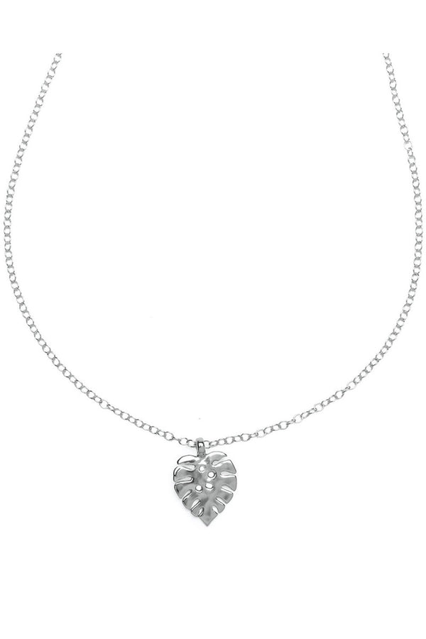 Manini Manoa Leaf Necklace - Silver