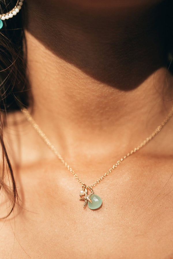 Multi‐Seastar Charm Necklace | Gold