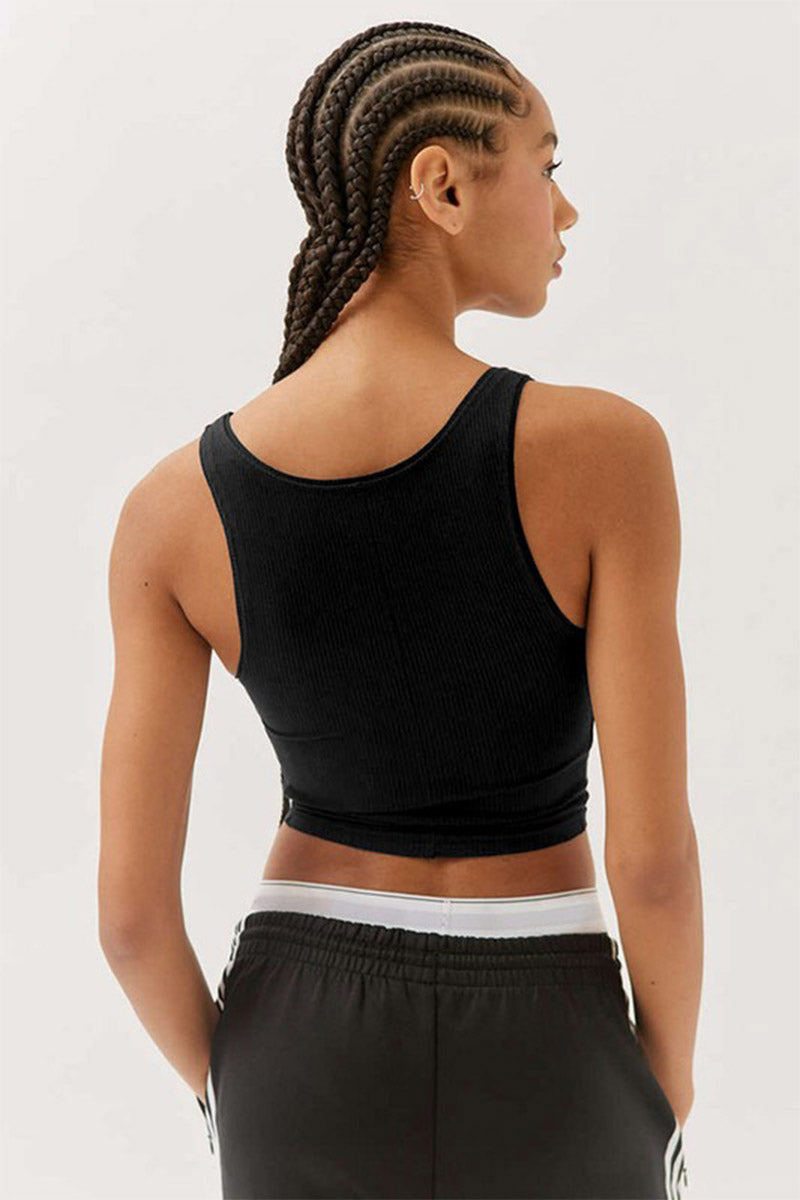 Mayah Ribbed Knit Crop Tank Top