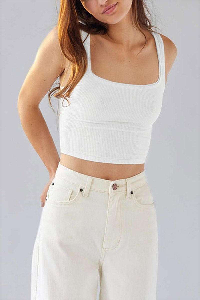 Mayah Ribbed Knit Crop Tank Top