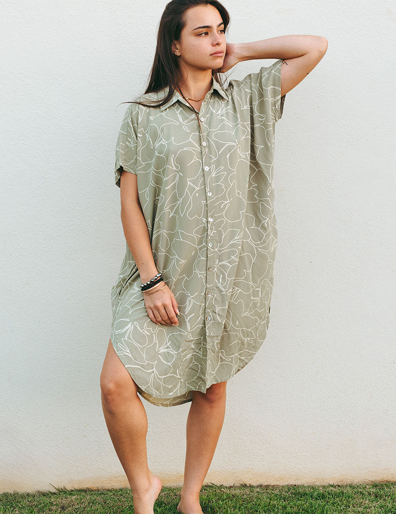 Kahea Dress - Mint Ginger, Sage Ginger