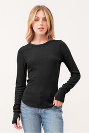 Rib Round Neck LS